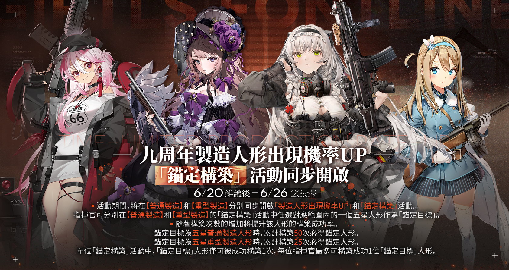 【情報】全球上市九周年慶祝活動－製造機率提升&錨定構築